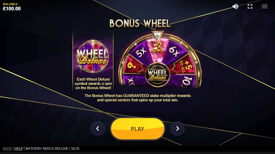 ฟีเจอร์พิเศษ Bonus Wheel Mystery Reels Deluxe